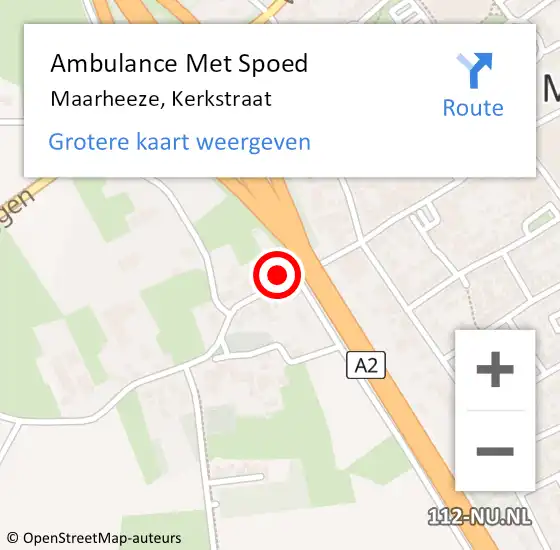 Locatie op kaart van de 112 melding: Ambulance Met Spoed Naar Maarheeze, Kerkstraat op 29 december 2016 08:13