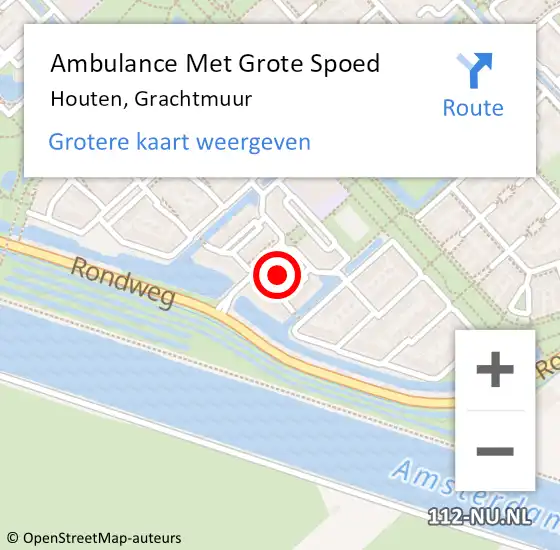 Locatie op kaart van de 112 melding: Ambulance Met Grote Spoed Naar Houten, Grachtmuur op 29 december 2016 10:03