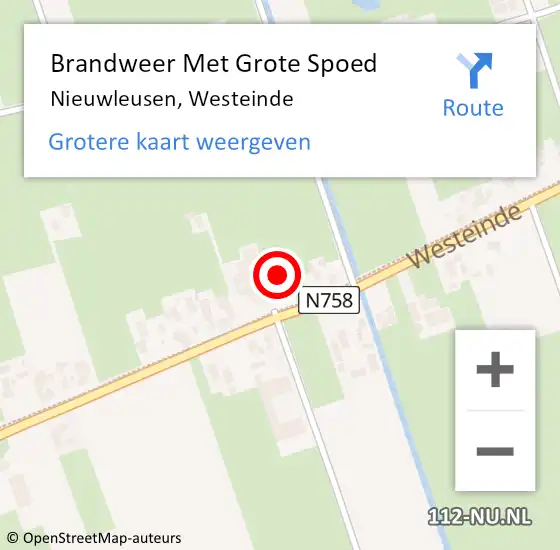 Locatie op kaart van de 112 melding: Brandweer Met Grote Spoed Naar Nieuwleusen, Westeinde op 29 december 2016 11:21