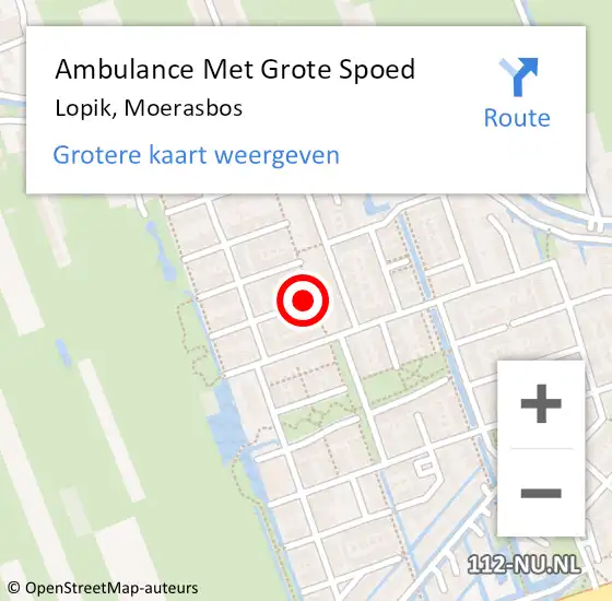 Locatie op kaart van de 112 melding: Ambulance Met Grote Spoed Naar Lopik, Moerasbos op 29 december 2016 11:29