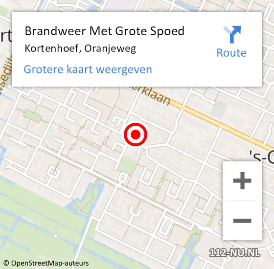 Locatie op kaart van de 112 melding: Brandweer Met Grote Spoed Naar Kortenhoef, Oranjeweg op 29 december 2016 12:50