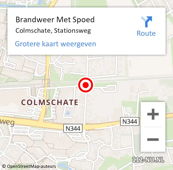 Locatie op kaart van de 112 melding: Brandweer Met Spoed Naar Colmschate, Stationsweg op 29 december 2016 13:39