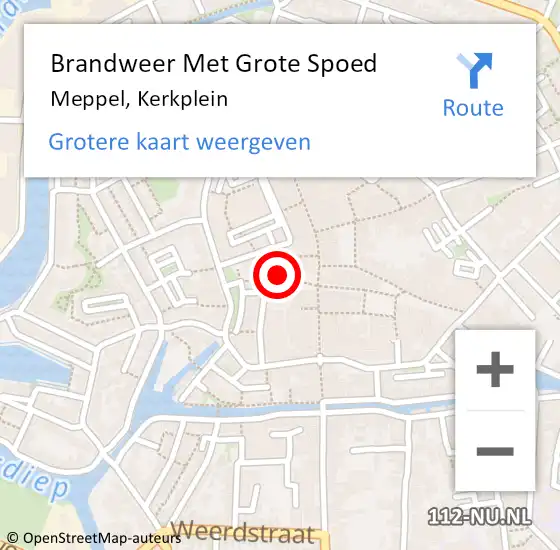 Locatie op kaart van de 112 melding: Brandweer Met Grote Spoed Naar Meppel, Kerkplein op 29 december 2016 14:37