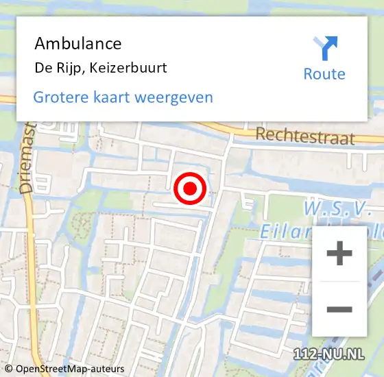 Locatie op kaart van de 112 melding: Ambulance De Rijp, Keizerbuurt op 29 december 2016 15:12