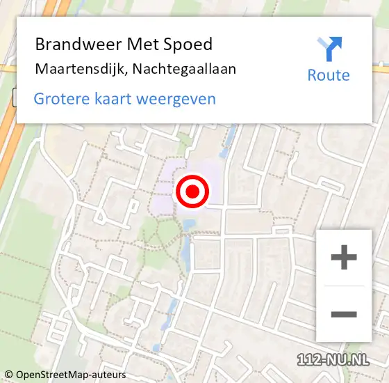 Locatie op kaart van de 112 melding: Brandweer Met Spoed Naar Maartensdijk, Nachtegaallaan op 29 december 2016 15:35