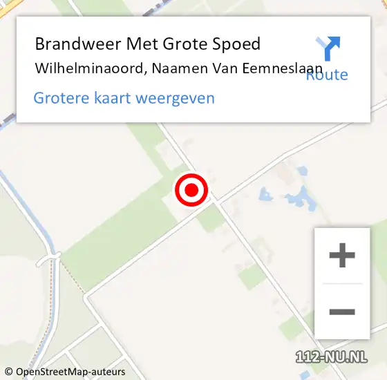 Locatie op kaart van de 112 melding: Brandweer Met Grote Spoed Naar Wilhelminaoord, Naamen Van Eemneslaan op 29 december 2016 16:01