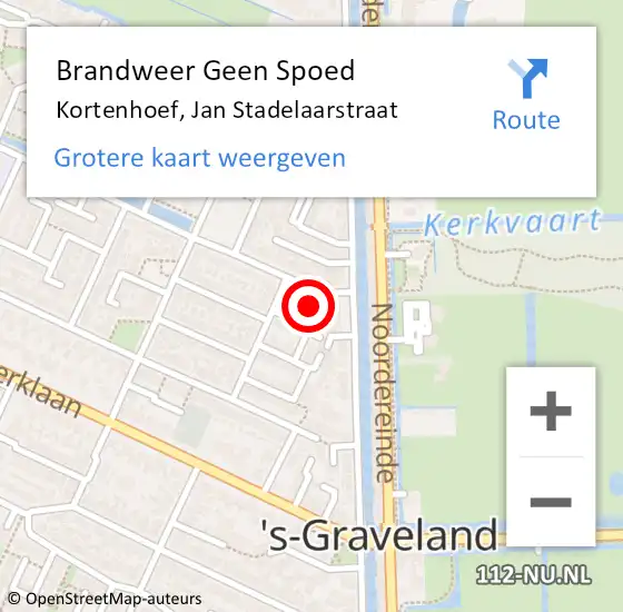 Locatie op kaart van de 112 melding: Brandweer Geen Spoed Naar Kortenhoef, Jan Stadelaarstraat op 18 september 2013 13:27