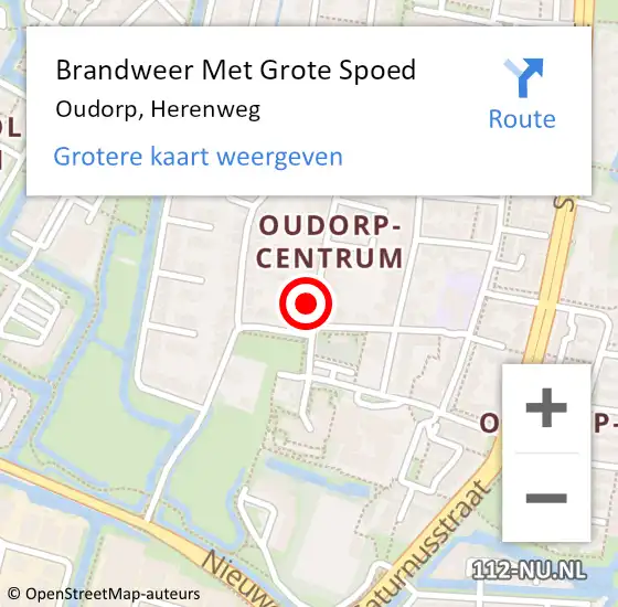 Locatie op kaart van de 112 melding: Brandweer Met Grote Spoed Naar Oudorp, Herenweg op 29 december 2016 16:23