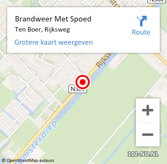 Locatie op kaart van de 112 melding: Brandweer Met Spoed Naar Ten Boer, Rijksweg op 29 december 2016 16:29