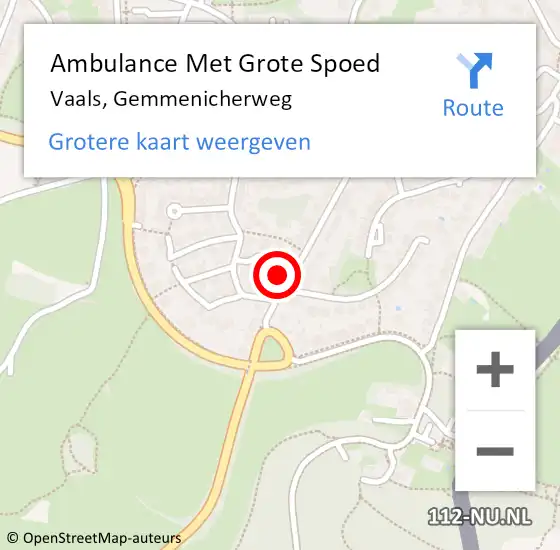 Locatie op kaart van de 112 melding: Ambulance Met Grote Spoed Naar Vaals, Gemmenicherweg op 29 december 2016 16:41