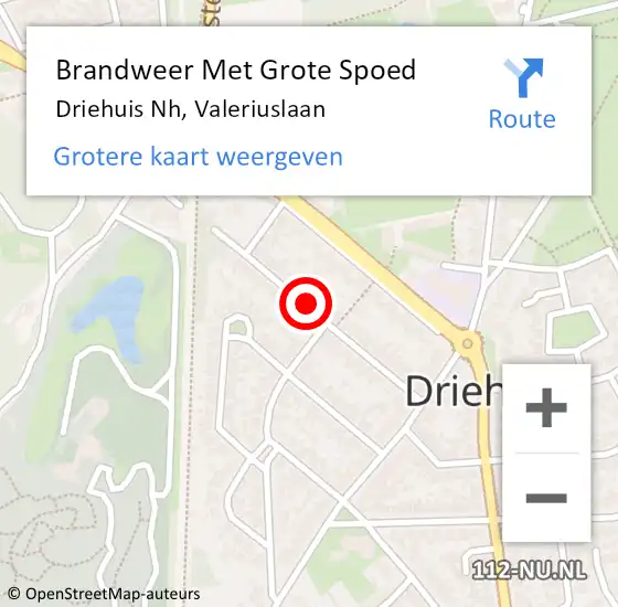 Locatie op kaart van de 112 melding: Brandweer Met Grote Spoed Naar Driehuis Nh, Valeriuslaan op 29 december 2016 16:43