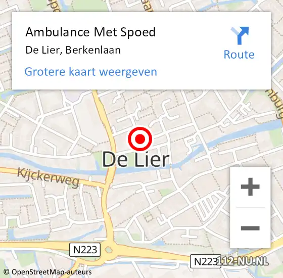 Locatie op kaart van de 112 melding: Ambulance Met Spoed Naar De Lier, Berkenlaan op 29 december 2016 17:12