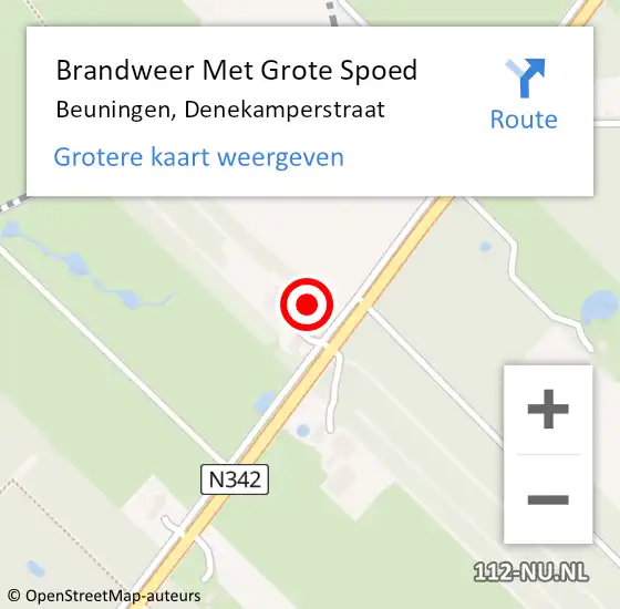 Locatie op kaart van de 112 melding: Brandweer Met Grote Spoed Naar Beuningen, Denekamperstraat op 29 december 2016 17:15