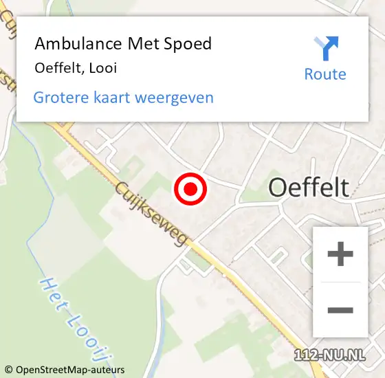 Locatie op kaart van de 112 melding: Ambulance Met Spoed Naar Oeffelt, Looi op 29 december 2016 20:12