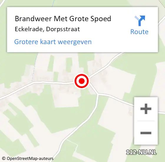 Locatie op kaart van de 112 melding: Brandweer Met Grote Spoed Naar Eckelrade, Dorpsstraat op 29 december 2016 22:01