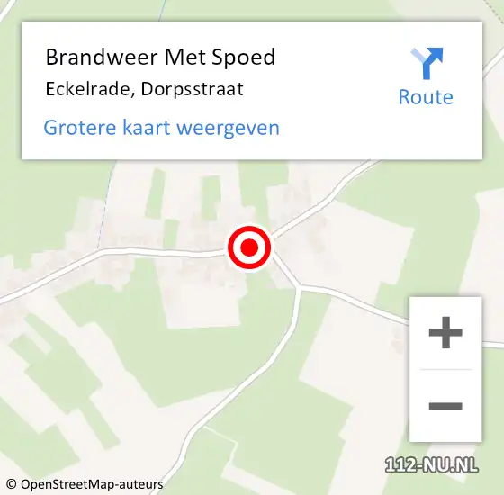 Locatie op kaart van de 112 melding: Brandweer Met Spoed Naar Eckelrade, Dorpsstraat op 29 december 2016 22:31