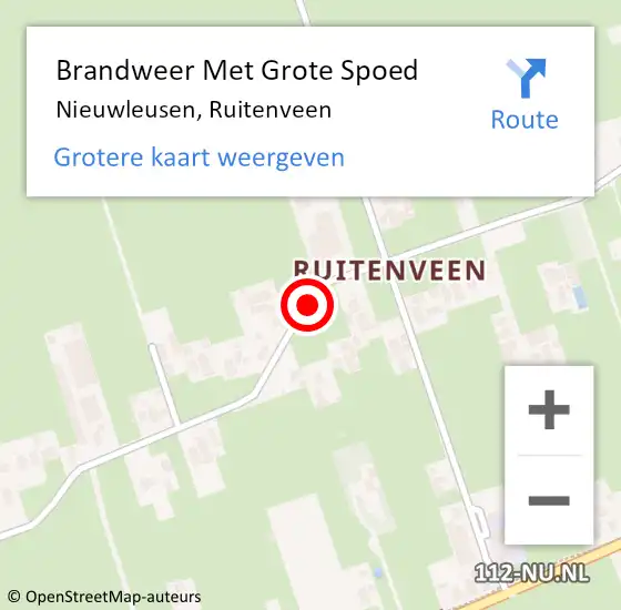 Locatie op kaart van de 112 melding: Brandweer Met Grote Spoed Naar Nieuwleusen, Ruitenveen op 29 december 2016 22:39