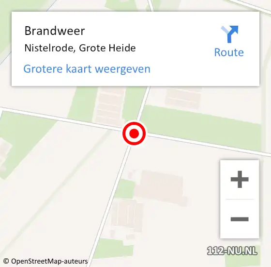 Locatie op kaart van de 112 melding: Brandweer Nistelrode, Grote Heide op 29 december 2016 23:14