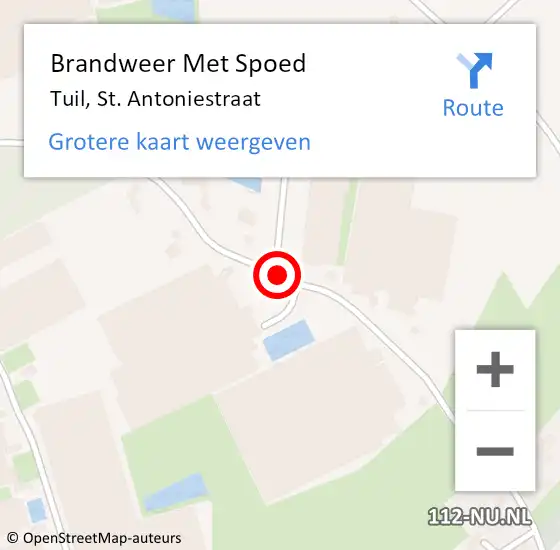 Locatie op kaart van de 112 melding: Brandweer Met Spoed Naar Tuil, St. Antoniestraat op 29 december 2016 23:22