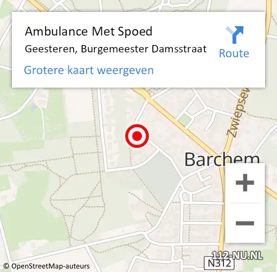 Locatie op kaart van de 112 melding: Ambulance Met Spoed Naar Geesteren, Burgemeester Damsstraat op 30 december 2016 00:20