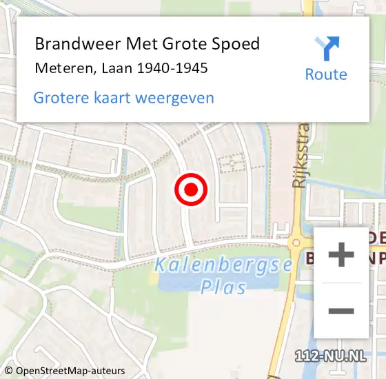 Locatie op kaart van de 112 melding: Brandweer Met Grote Spoed Naar Meteren, Laan 1940-1945 op 30 december 2016 01:29