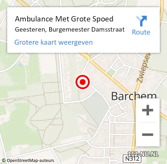 Locatie op kaart van de 112 melding: Ambulance Met Grote Spoed Naar Geesteren, Burgemeester Damsstraat op 30 december 2016 02:27