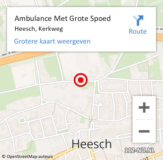 Locatie op kaart van de 112 melding: Ambulance Met Grote Spoed Naar Heesch, Kerkweg op 30 december 2016 02:33