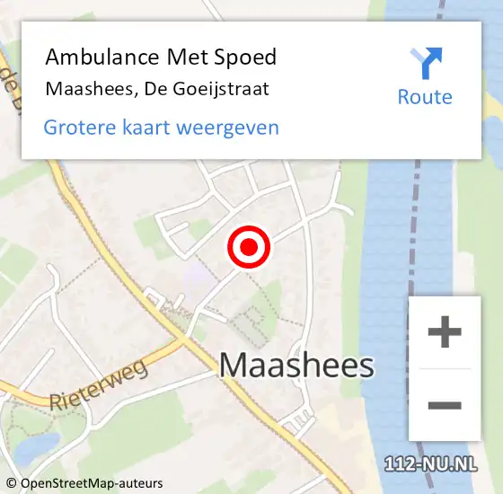 Locatie op kaart van de 112 melding: Ambulance Met Spoed Naar Maashees, De Goeijstraat op 30 december 2016 03:22