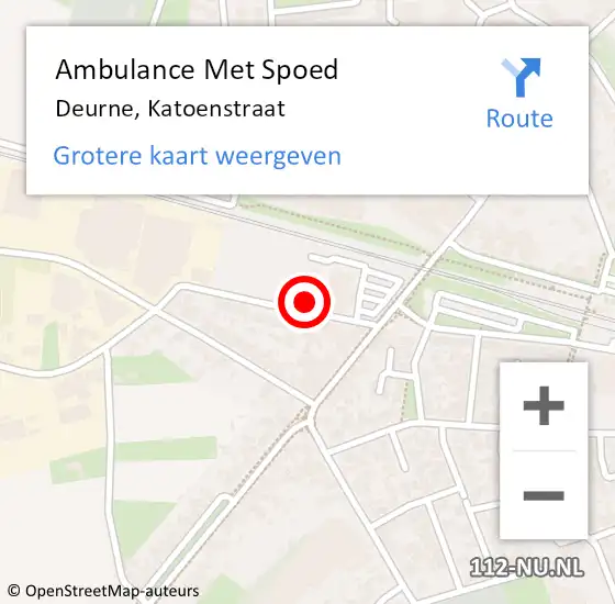 Locatie op kaart van de 112 melding: Ambulance Met Spoed Naar Deurne, Katoenstraat op 30 december 2016 03:37