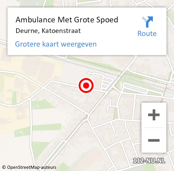 Locatie op kaart van de 112 melding: Ambulance Met Grote Spoed Naar Deurne, Katoenstraat op 30 december 2016 03:39