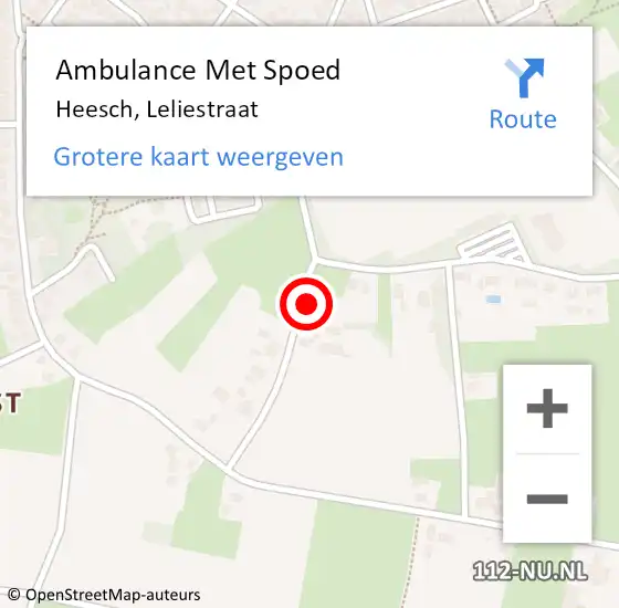 Locatie op kaart van de 112 melding: Ambulance Met Spoed Naar Heesch, Leliestraat op 30 december 2016 05:28