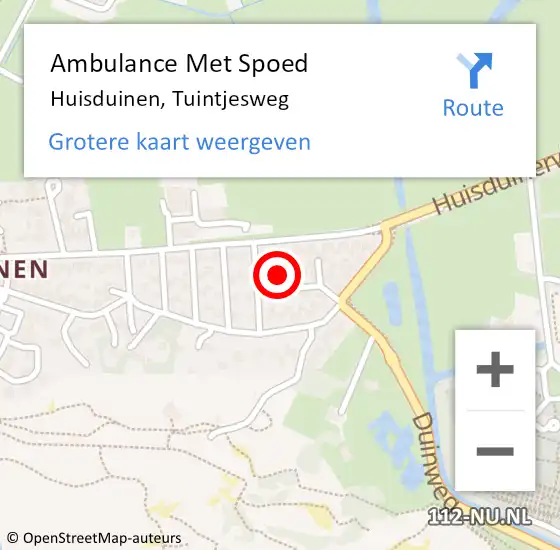 Locatie op kaart van de 112 melding: Ambulance Met Spoed Naar Huisduinen, Tuintjesweg op 30 december 2016 05:54