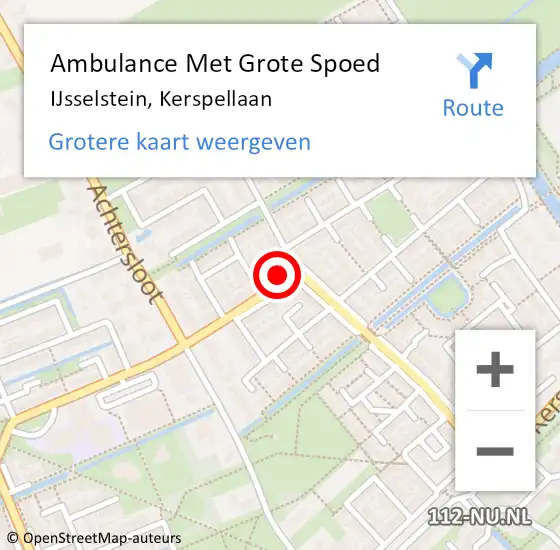 Locatie op kaart van de 112 melding: Ambulance Met Grote Spoed Naar IJsselstein, Kerspellaan op 30 december 2016 07:23