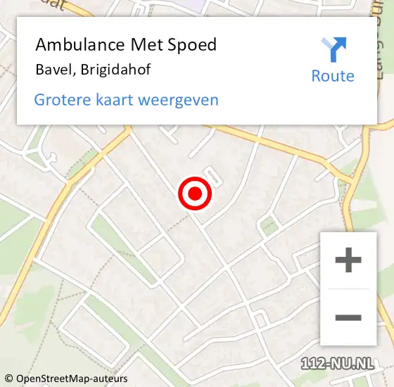 Locatie op kaart van de 112 melding: Ambulance Met Spoed Naar Bavel, Brigidahof op 30 december 2016 08:24