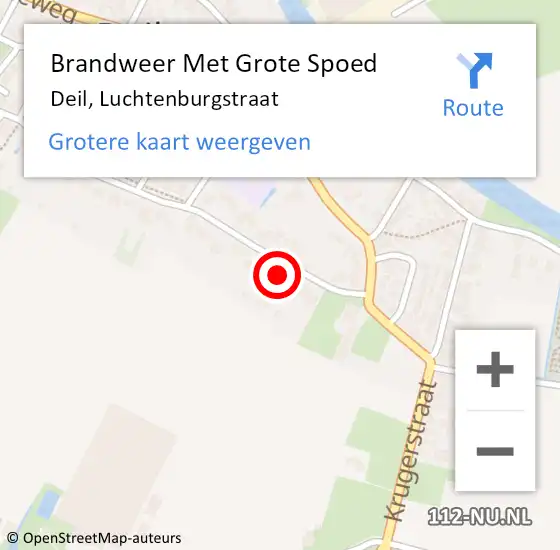 Locatie op kaart van de 112 melding: Brandweer Met Grote Spoed Naar Deil, Luchtenburgstraat op 30 december 2016 09:56