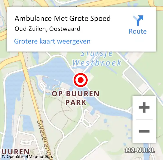 Locatie op kaart van de 112 melding: Ambulance Met Grote Spoed Naar Oud-Zuilen, Oostwaard op 30 december 2016 10:24