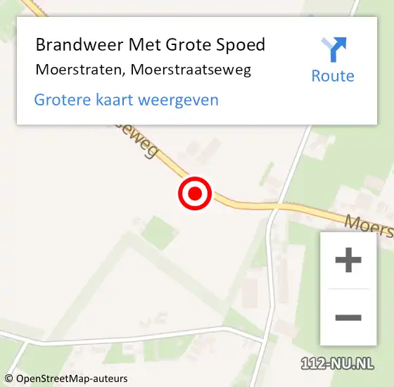 Locatie op kaart van de 112 melding: Brandweer Met Grote Spoed Naar Moerstraten, Moerstraatseweg op 30 december 2016 10:38