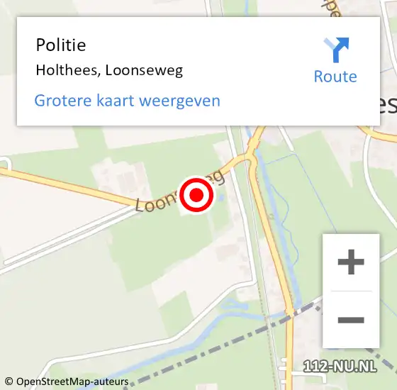 Locatie op kaart van de 112 melding: Politie Holthees, Loonseweg op 30 december 2016 11:10