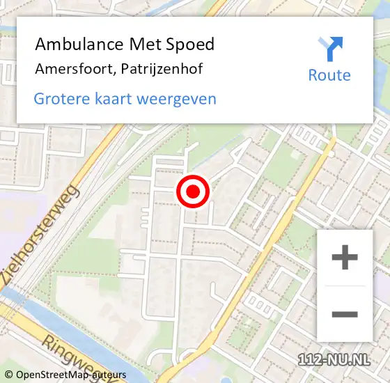 Locatie op kaart van de 112 melding: Ambulance Met Spoed Naar Amersfoort, Patrijzenhof op 30 december 2016 11:10