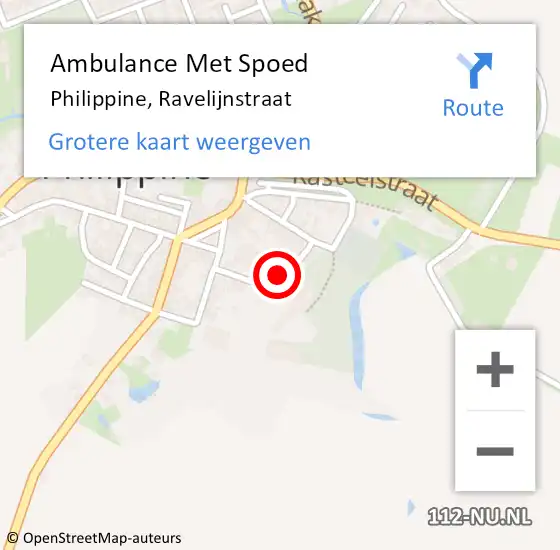 Locatie op kaart van de 112 melding: Ambulance Met Spoed Naar Philippine, Ravelijnstraat op 30 december 2016 11:17