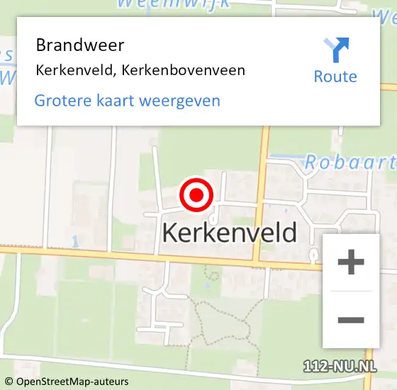 Locatie op kaart van de 112 melding: Brandweer Kerkenveld, Kerkenbovenveen op 30 december 2016 12:08