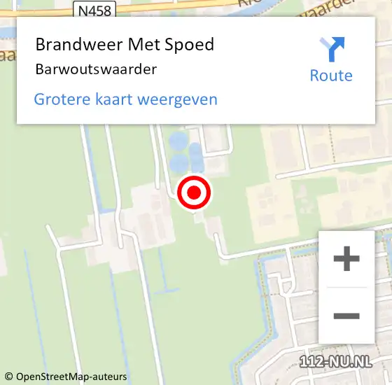 Locatie op kaart van de 112 melding: Brandweer Met Spoed Naar Barwoutswaarder op 30 december 2016 12:23