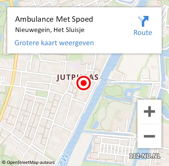 Locatie op kaart van de 112 melding: Ambulance Met Spoed Naar Nieuwegein, Het Sluisje op 30 december 2016 12:33