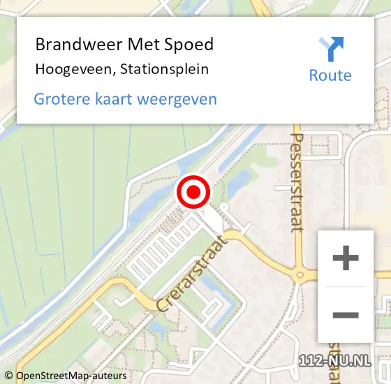 Locatie op kaart van de 112 melding: Brandweer Met Spoed Naar Hoogeveen, Stationsplein op 30 december 2016 13:49