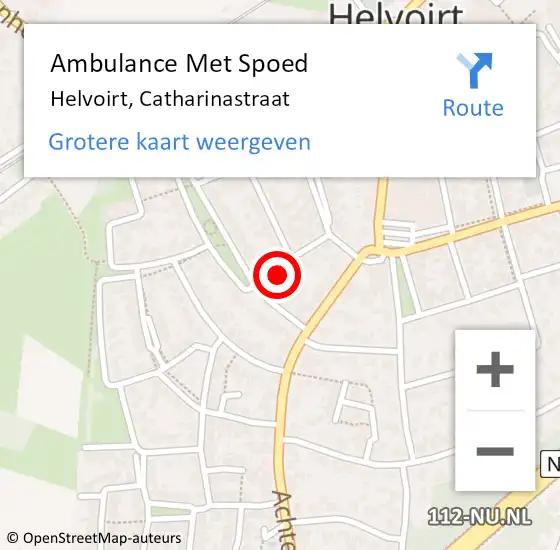 Locatie op kaart van de 112 melding: Ambulance Met Spoed Naar Helvoirt, Catharinastraat op 30 december 2016 13:55