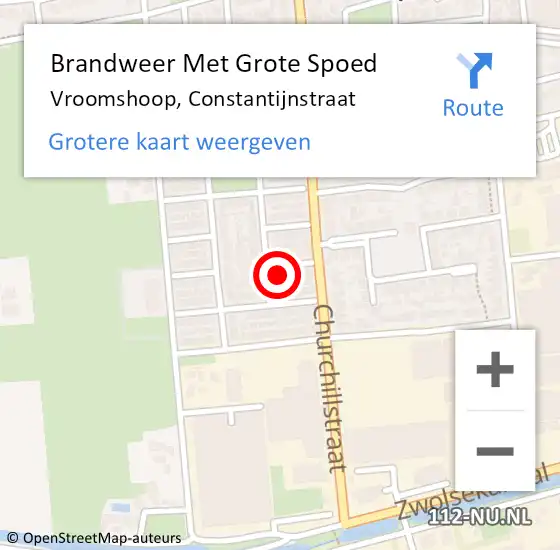 Locatie op kaart van de 112 melding: Brandweer Met Grote Spoed Naar Vroomshoop, Constantijnstraat op 30 december 2016 14:52