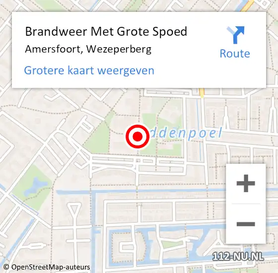 Locatie op kaart van de 112 melding: Brandweer Met Grote Spoed Naar Amersfoort, Wezeperberg op 30 december 2016 15:20