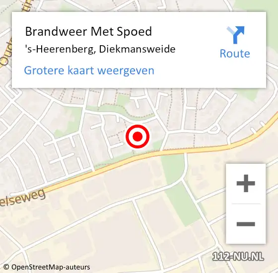 Locatie op kaart van de 112 melding: Brandweer Met Spoed Naar 's-Heerenberg, Diekmansweide op 30 december 2016 17:50