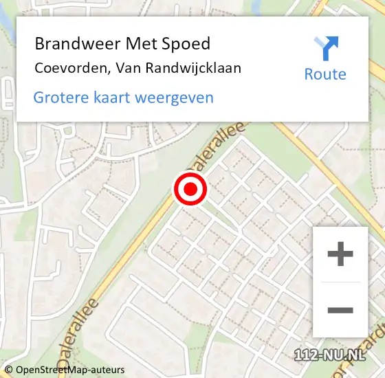 Locatie op kaart van de 112 melding: Brandweer Met Spoed Naar Coevorden, Van Randwijcklaan op 30 december 2016 20:54