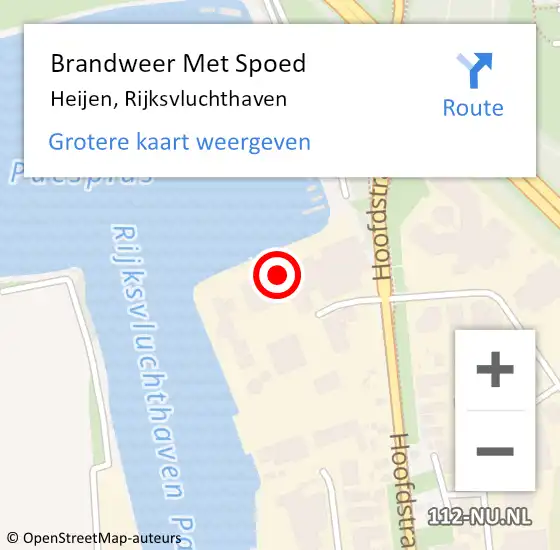 Locatie op kaart van de 112 melding: Brandweer Met Spoed Naar Heijen, Rijksvluchthaven op 30 december 2016 21:12